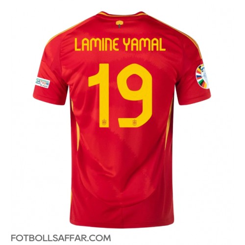 Spanien Lamine Yamal #19 Hemmatröja EM 2024 Kortärmad